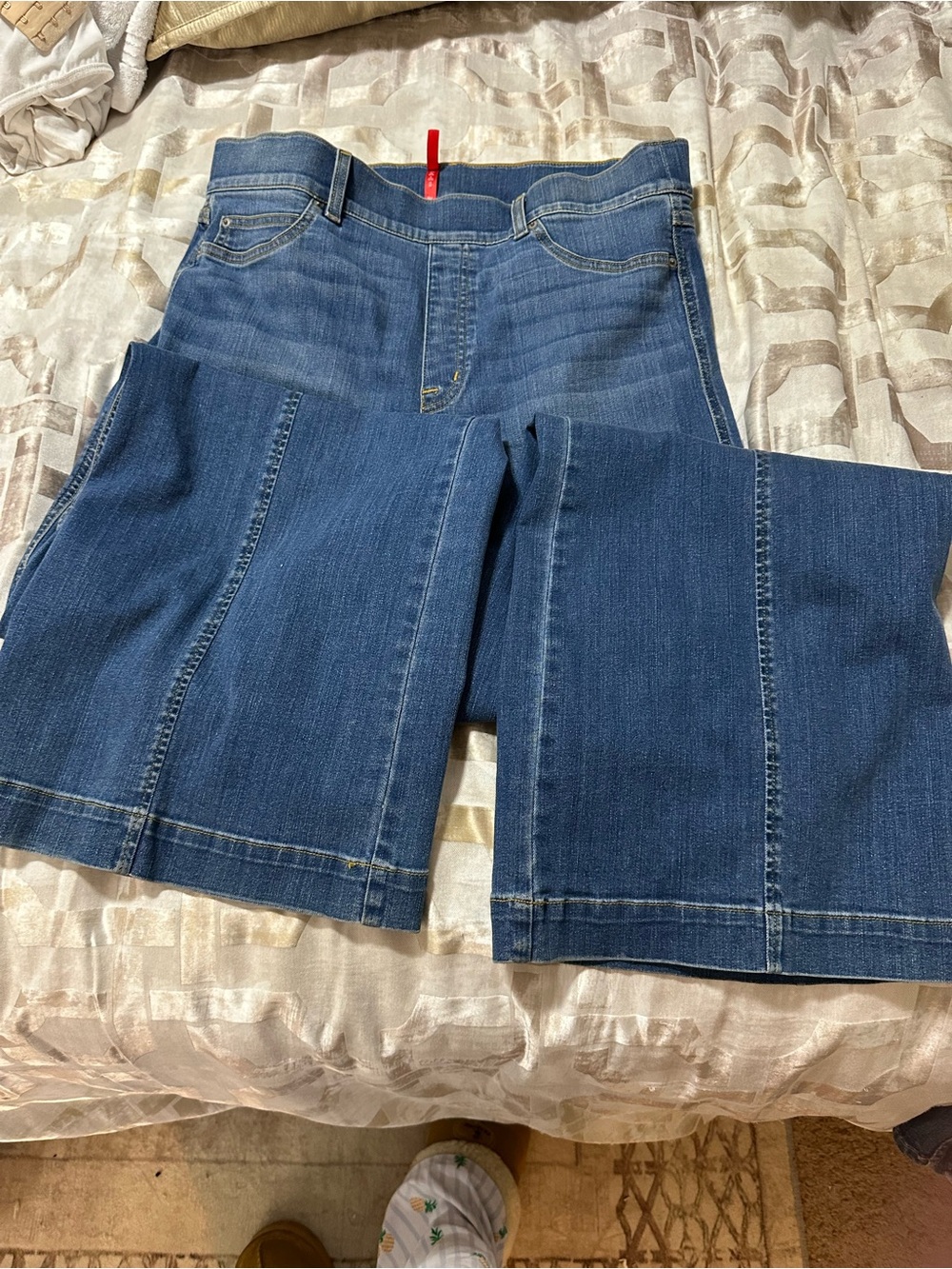 SPANX Light Blue Denim Jeans with Wide Leg